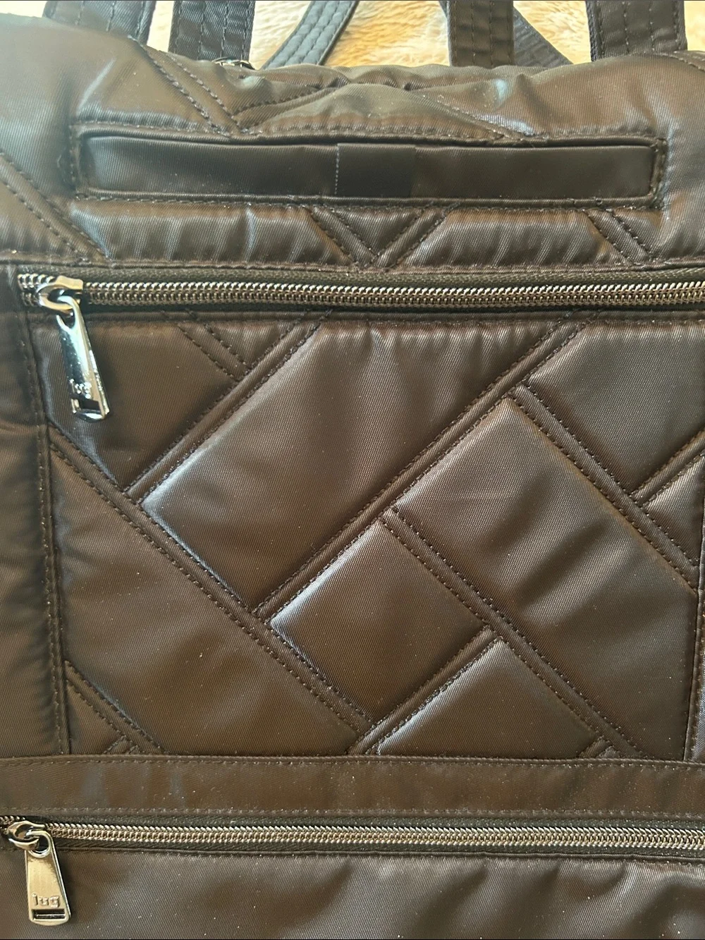 lug Quilted Black Nylon Skyhop Backpack like new